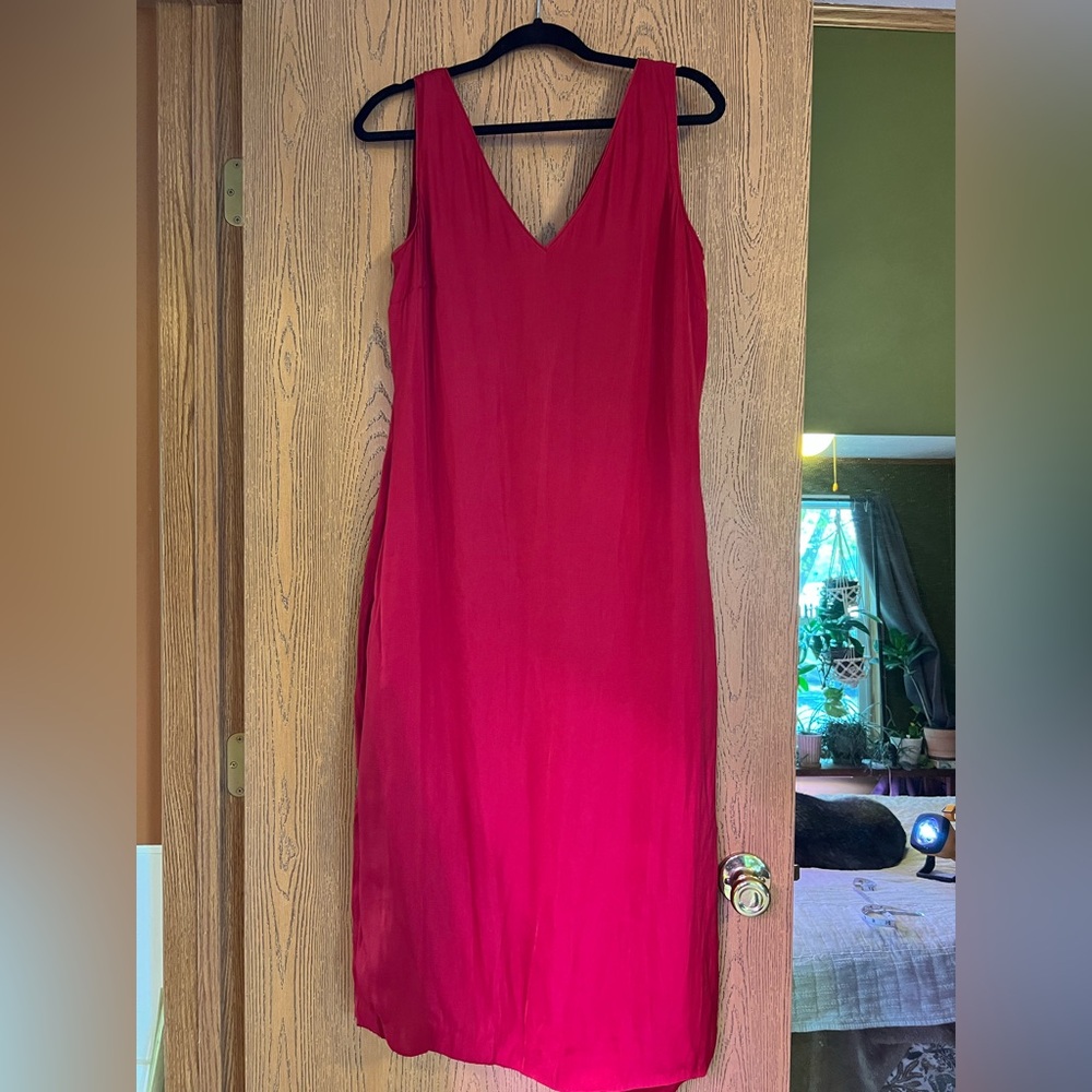 Ann Taylor Vibrant Red Midi Dress